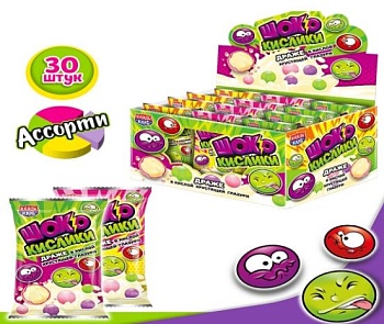 КАНДИ-КЛАБ ШОКОКИСЛИКИ драже в кислой глазури  10гр  12*30 КАНДИ-КЛАБ ШОКОКИСЛИКИ драже в кислой глазури  10гр  12*30