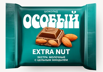 -50% РОЗНИЦА СЛАВЯНКА Шоколад ОСОБЫЙ EXTRA NUT экстрамолочный с цельным миндалем 80гр  1*15