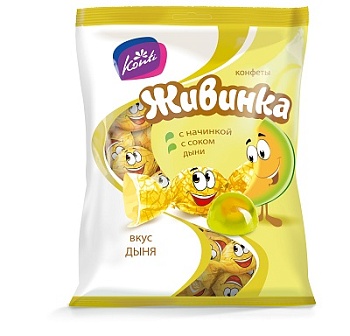 КОНТИ Конфеты фас. ЖИВИНКА Дыня желейные 250гр 1*18