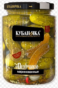 КУБАНОЧКА Огурцы маринованные  720гр стекл/банка ГОСТ1*8