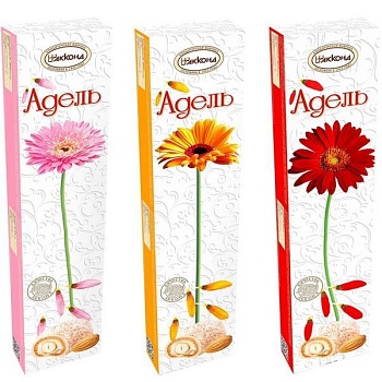 АККОНД Конфеты АДЕЛЬ с цел.миндалем (цветы) 80гр 1*18