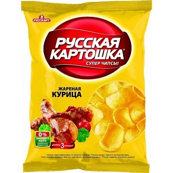 РУССКАРТ Чипсы РУССКАЯ КАРТОШКА 80гр Курица 1*16