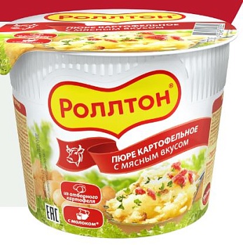 РОЛЛТОН Карт.пюре Б/П Мясо 40гр  1*24