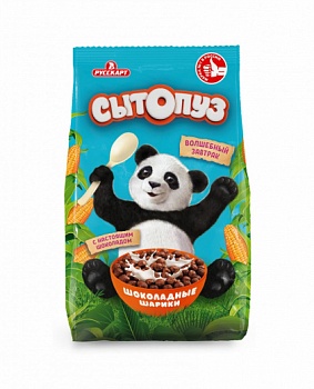 -25% АКЦИЯ РУССКАРТ Сухие завтраки Шарики СЫТОПУЗ ц/п шоколад мультизернов глазир 200гр  1*7