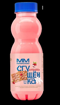 МАРИМОЛОКО Сгущенка со вкусом КЛУБНИКИ 450гр ПЭТ/бут 1*30