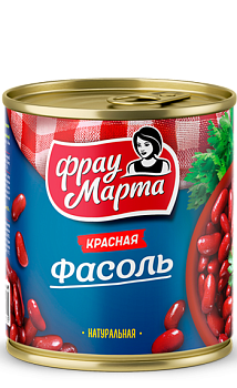 ФРАУ МАРТА Фасоль красная в с/с  310гр ж/б 1*15