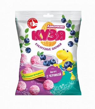 РУССКАРТ Кукурузные шарики КУЗЯ ЛАКОМКИН Черничное мороженое 100гр  1*15 РУССКАРТ Кукурузные шарики КУЗЯ ЛАКОМКИН Черничное мороженое 100гр  1*15