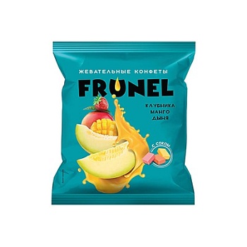 KDV Конфеты Frunel со вкусом манго, дыни, клубники фас.500г пакет 1*10