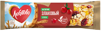 ЛЮБЯТОВО Батончик злаковый КЛЮКВА 27гр  1*25