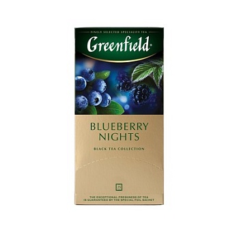 ГРИНФИЛД Чай черный пак. Блюберри Най черника (25пак*1,5г)  1*10
