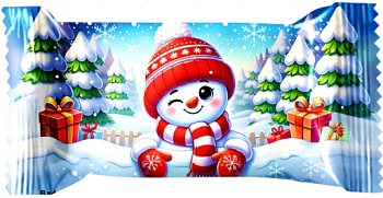 ЛЮСИ Конфеты НГ БОН-ВИВАН СНЕГОВИЧКИ в молочной глазури  1*2,5