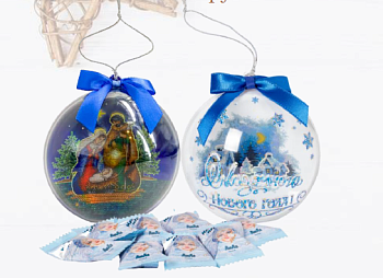 АТАГ Набор конфет 80гр НОВОГОДНИЙ ПОДАРОК (ШАР) 1*6 АТАГ Набор конфет 80гр НОВОГОДНИЙ ПОДАРОК (ШАР) 1*6