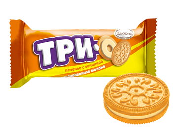 АККОНД Печенье ТРИО с начинкой карам.молоко   1*3