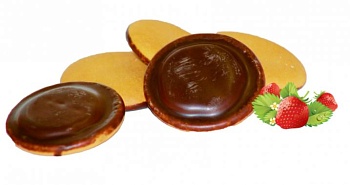 ОПТ КИКО Печенье сдобное КИКО глазир. /Клубника/ в шоколаде 600гр. ТВ 1*14