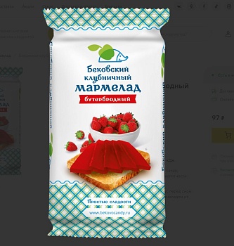 БК Мармелад желейный КЛУБНИЧНЫЙ бутербродный фас.270гр.  1*6