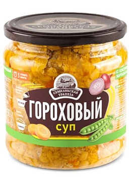 СЕМИЛУКСКАЯ ТРАПЕЗА Суп ГОРОХОВЫЙ 460гр стекл/банка 1*8