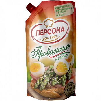 ПЕРСОНА Майонез ПРОВАНСАЛЬ классический 370мл д/пак 1*16