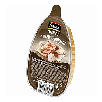 ХАМЕ Паштет 105гр с консерв Шампиньонами 1*16