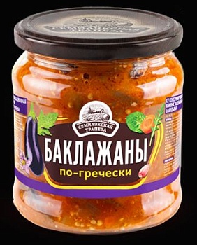 СЕМИЛУКСКАЯ ТРАПЕЗА Закуска овощная  Баклажаны по-гречески 460гр стекл/банка 1*8