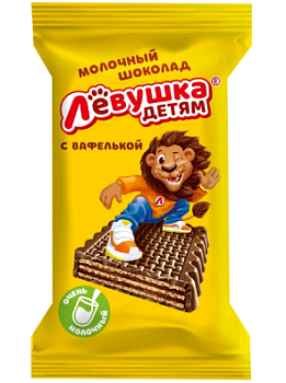 -40% СЛАВЯНКА Шоколад ЛЕВУШКА детям молочный с вафлями 27,5гр  1*30