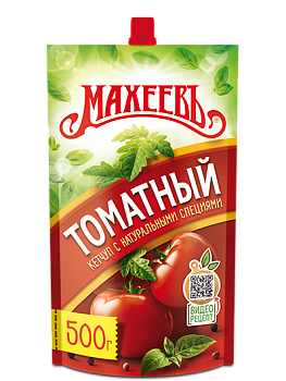 МАХЕЕВЪ Кетчуп ТОМАТНЫЙ 500гр д/пак 1*10