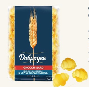 -10% АКЦИЯ ДОБРОДЕЯ Макаронные изделия КУКОЛКИ (GNOCCHI SARDI) 900гр  1*12