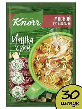 KNORR Суп Б/П Чашка Супа Мясной с лапшой   1*30
