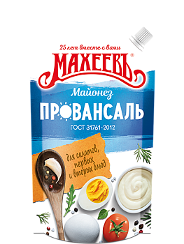 МАХЕЕВЪ Майонез ПРОВАНСАЛЬ БЕЛЫЙ 380гр./400мл/  д/пак 1*20
