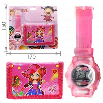 Игрушка НАБОР ЧАСЫ+КОШЕЛЕК МИКС №2 блистер   1*1