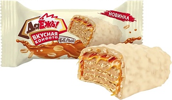 -24% АКЦИЯ ЭССЕН Конфеты ДАЁЖЪ БЕЛЫЙ карам, арахис, криспи вафельные фас.500гр 1*8