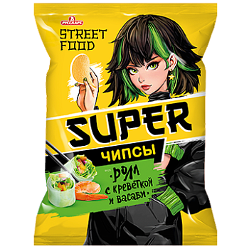РУССКАРТ Чипсы РУССКАЯ КАРТОШКА 70гр SUPER Ролл с креветкой и васаби 1*28