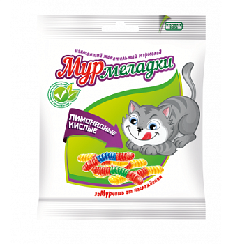 СЛАВЯНКА Мармелад жевательный МУРМЕЛАДКИ Лимонадные кислые 70гр  1*16