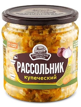 СЕМИЛУКСКАЯ ТРАПЕЗА Суп РАССОЛЬНИК КУПЕЧЕСКИЙ 460гр стекл/банка 1*8