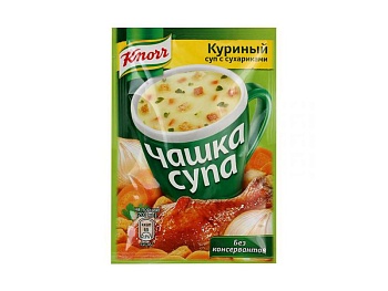 KNORR Суп Б/П Чашка Супа Куриный с сухариками   1*30