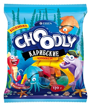 -25% АКЦИЯ ЭССЕН Мармелад жевательный CHOODLY®КАРИБСКИЕ ЧУМИКСЫ 170гр  1*12