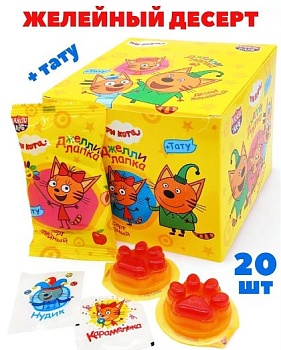 КАНДИ-КЛАБ Десерт желейный ДЖЕЛЛИ ЛАПКА с тату Три кота 25гр  12*20