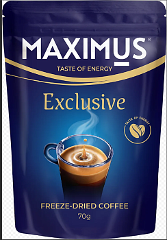 MAXIMUS Кофе сублим. EXCLUSIVE с доб.молотого 70гр м/уп 1*32
