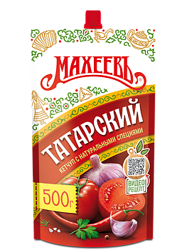 МАХЕЕВЪ Кетчуп ТАТАРСКИЙ 500гр д/пак 1*10