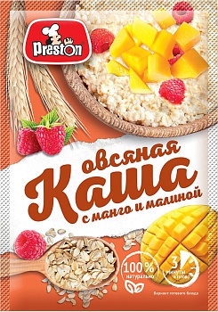 Pr.PRESTON Каша Овсяная Б/П Манго/Малина 37гр  1*20