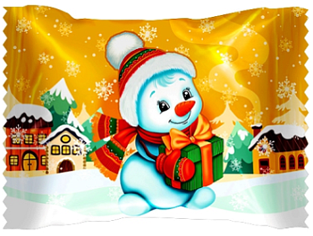 ЛЮСИ Конфеты НГ КРИСМАС ЧОКО СНЕГОВИК молочный вкус  1*2