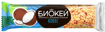 САВИНОВ Батончик БИОКЕЙ с кокосом и цельными злаками 25гр  8*18