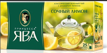 ЯВА Чай зеленый пак. Лимон (25п*1,5г)  1*18