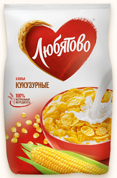 ЛЮБЯТОВО Кукурузные хлопья  фас.300гр  1*12