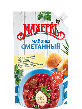 МАХЕЕВЪ Майонез СМЕТАННЫЙ 380гр./400мл/  д/пак 1*20