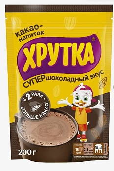 НЕСТЛЕ Какао быстрораств.ХРУТКА СуперШоколад 200гр. пакет 1*6