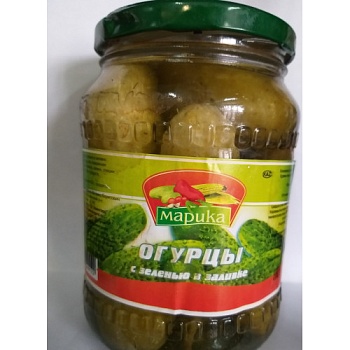 МАРИКА Огурцы маринованные на лимон к-те  950мл стекл/банка ГОСТ1*8