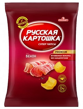 РУССКАРТ Чипсы РУССКАЯ КАРТОШКА 140гр Бекон 1*9