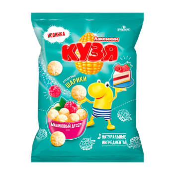 РУССКАРТ Кукурузные шарики КУЗЯ ЛАКОМКИН Малиновый десерт 100гр  1*15 РУССКАРТ Кукурузные шарики КУЗЯ ЛАКОМКИН Малиновый десерт 100гр  1*15