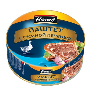 ХАМЕ Паштет 250гр Гусиная печень 1*8