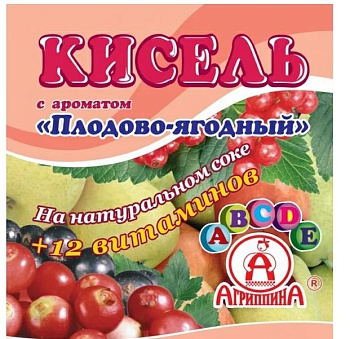 АГРИППИНА Кисель Плодово-ягодный 220гр  1*30